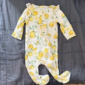 Jessica Simpson Yellow Lemon Print Kids Footie